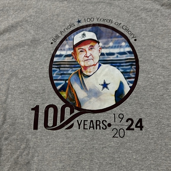 Dallas cowboys bill andis 100yards of glory 2024 gray t shirt size xl new - Picture 2 of 4